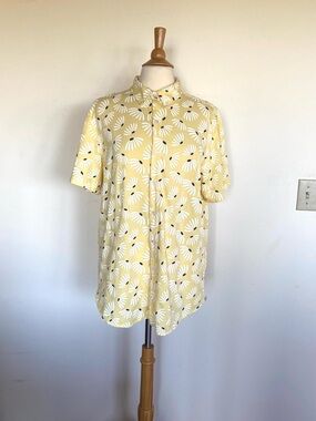 Bonobos Yellow Floral Short-Sleeve Button-Front Shirt